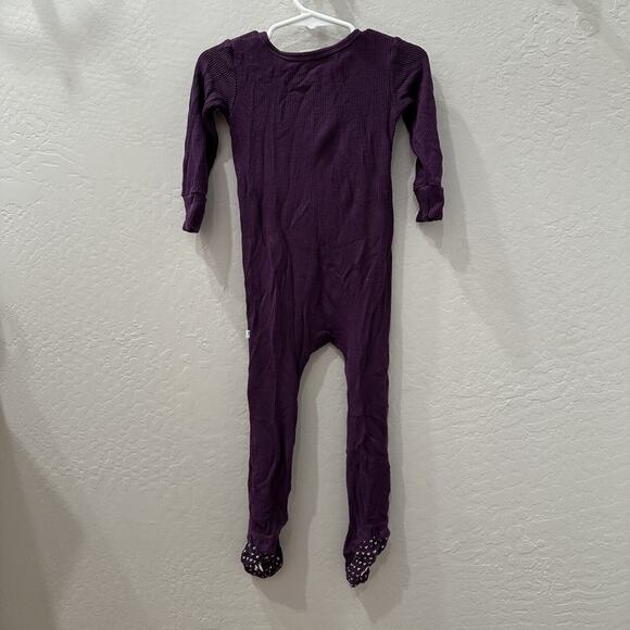 Posh Peanut Purple Waffle Footie Zipper Pajamas - Picture 8 of 8